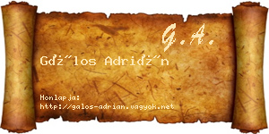 Gálos Adrián névjegykártya